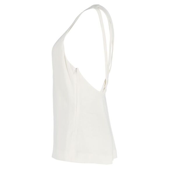 Khaite Cross-Back Top in Cream Viscose